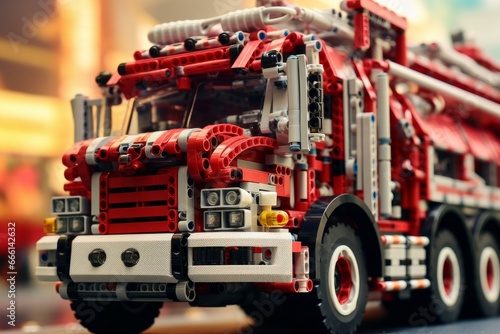 Vital Fire emergency truck. Fire foam rescue. Generate Ai photo