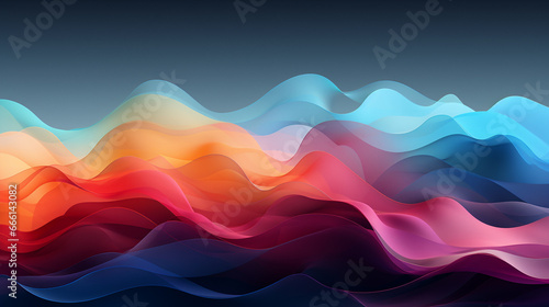 Abstract wavy background. Futuristic technology style. 3d illustration. AI generated