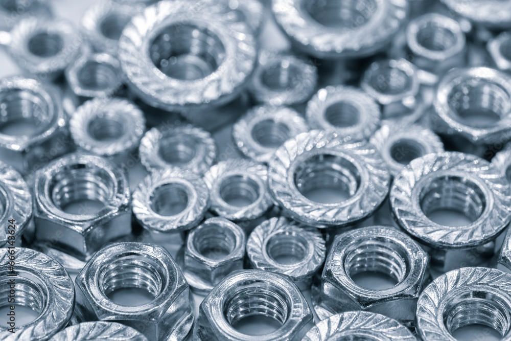 Bunch and nuts of stainless steel galvanized flat washers for fastener