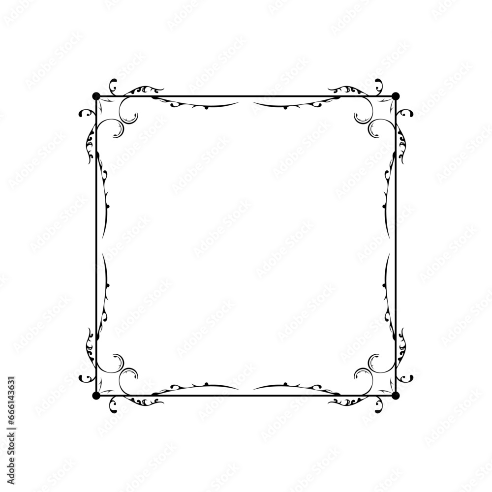 Abstract Black Simple Line Square With Leaf Leaves Frame Flowers Doodle Outline Element Vector Design Style Sketch Isolated Illustration For Wedding And Banner Abstract Black Simple Line Square With Leaf Leaves Frame Flowers Doodle Outline Element Vector Design Style Sketch Isolated Illustration For Wedding And Banner
