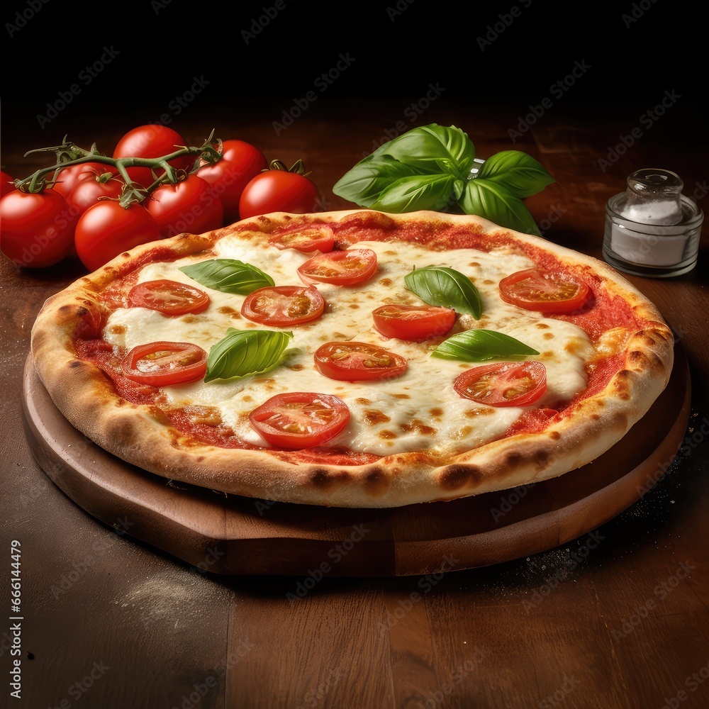a freshly baked The supreme pizza, elegantly displayed on a white plate in a cozy, warm kitchen.