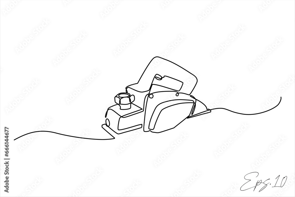 continuous line art drawing of wood planer continuous line art drawing of wood planer
