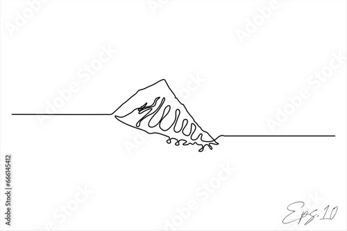 pizza food continuous line art drawing