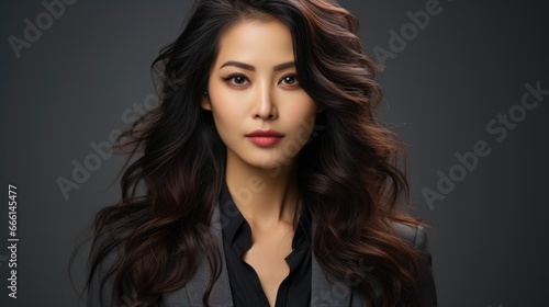  Portrait Beautiful Asian Businesswoman Gray Background, Background Image , Beautiful Women, Hd