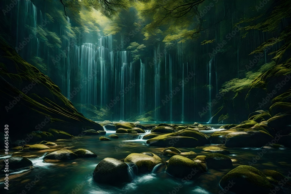 Obraz premium waterfall in the forest