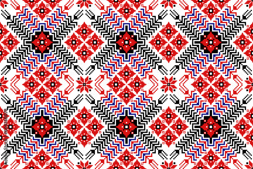 Red ethnic seamless Fabric textures pixel art styles Red ethnic seamless Fabric textures pixel art styles