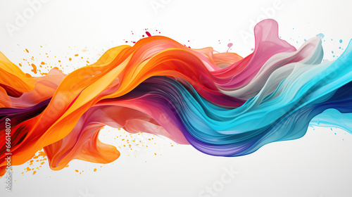 dynamic abstract splash and swirl multicolor graphic symphony on white background