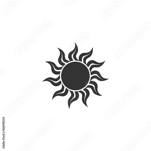 Solar energy icon, charge power sun battery. Vector flat illustration