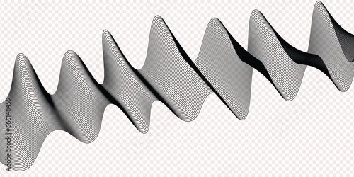 Technology abstract lines on white background. Undulate Grey Wave Swirl, frequency sound wave, twisted curve lines with blend effec vector line waves  photo