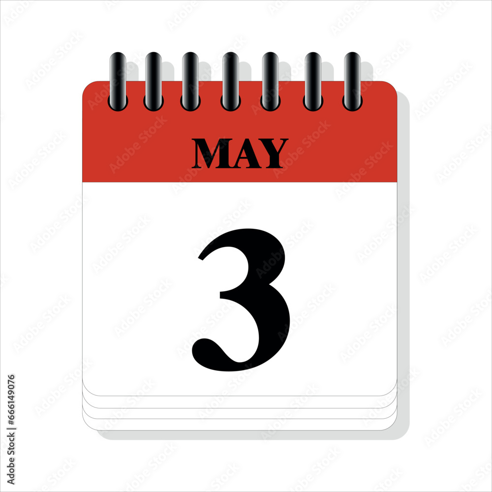 May 3 calendar date design