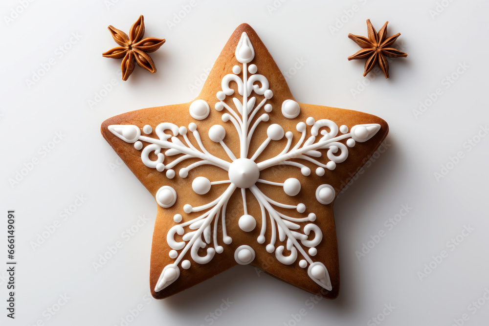 Christmas Gingerbread Cookie Isolated Generative AI Christmas Gingerbread Cookie Isolated Generative AI