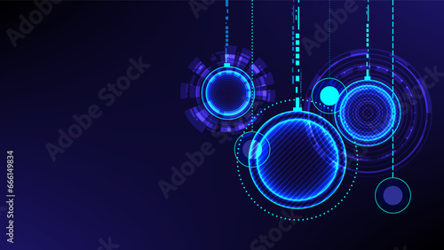 Futuristic abstract christmas ball, Digital technology festival vector graphic