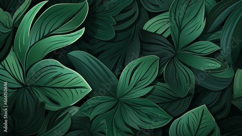 Wallpaper Mural tropical leaves illustration Torontodigital.ca
