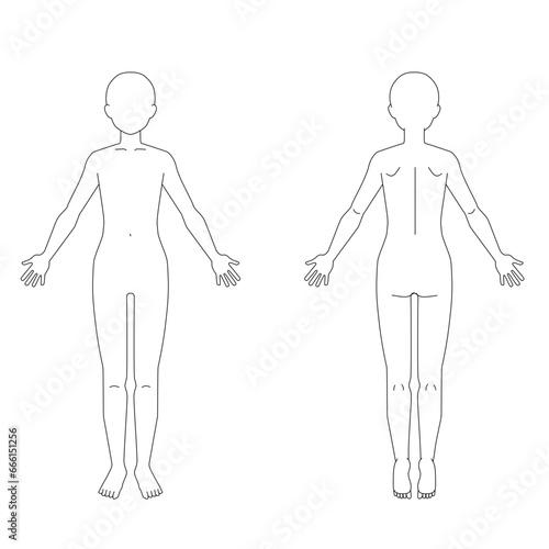 全身シェーマ図　顔無し