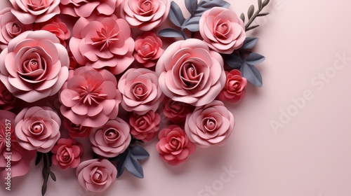  Happy Women S Day Concept Top View Roses Flowers Hear, Background Image © ACE STEEL D