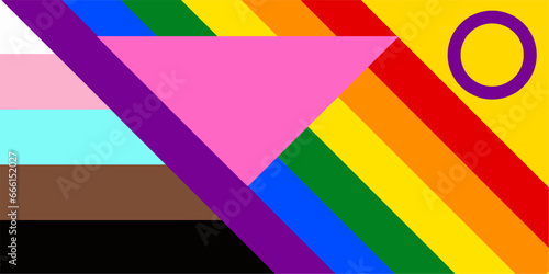 
United Colors of Activism: A Tapestry of Rainbow, Trans, Black Lives Matter, Intersex Flags and the Pink Triangle