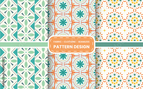 Set of vector seamless floral pattern design or abstract background. Pattern swatches included for illustrator user, pattern swatches included in file, for your convenient use.