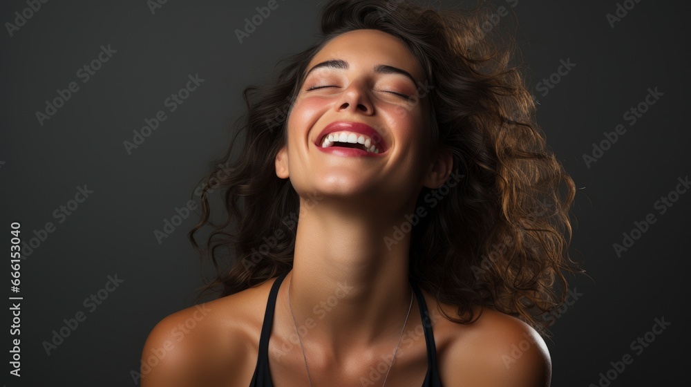 Smiling Surprised Woman Shut Eyesphotorealistic Photo , Background Image , Beautiful Women, Hd Smiling Surprised Woman Shut Eyesphotorealistic Photo , Background Image , Beautiful Women, Hd