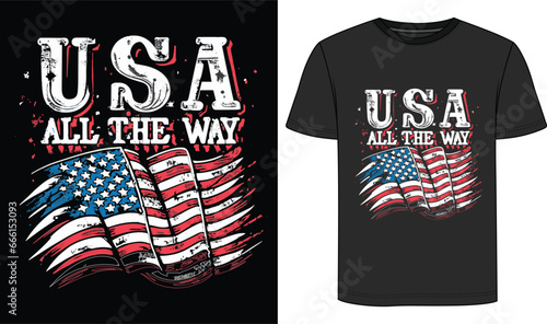 usa all the way tshirt design