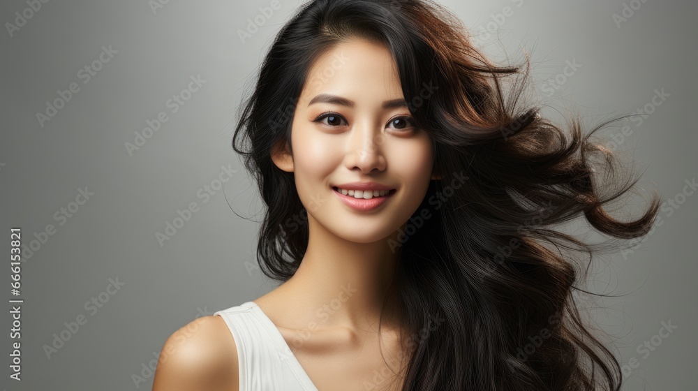  Youthful Bright Skin Smiling Pretty Asian Woman , Background Image , Beautiful Women, Hd