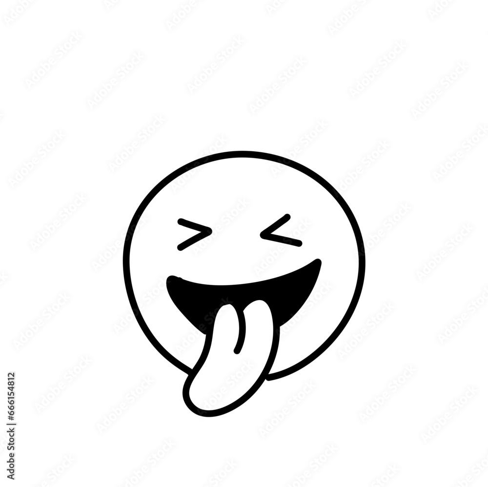 Doodle Emoji face icon. Hand drawn sketch style. Vector illustration Doodle Emoji face icon. Hand drawn sketch style. Vector illustration