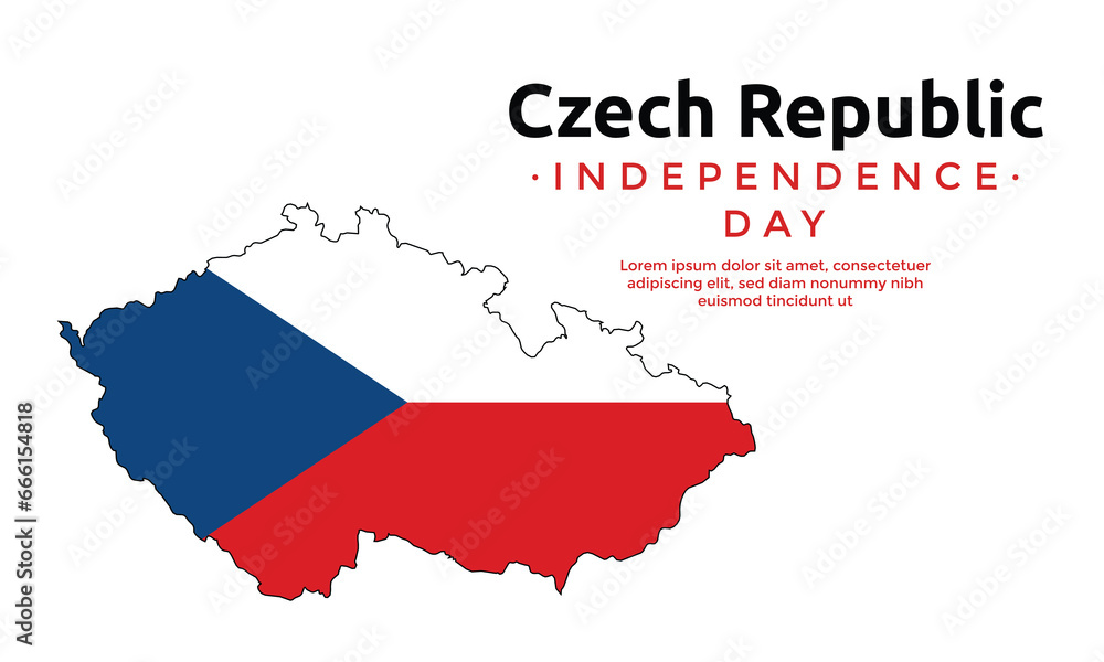 Czech Republic country map with flag free vector file