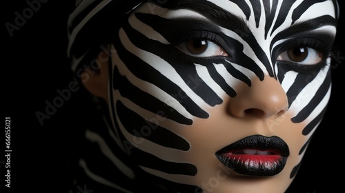  Face Woman With Black White Zebra Stripesphotorealist  Background Image   Beautiful Women  Hd