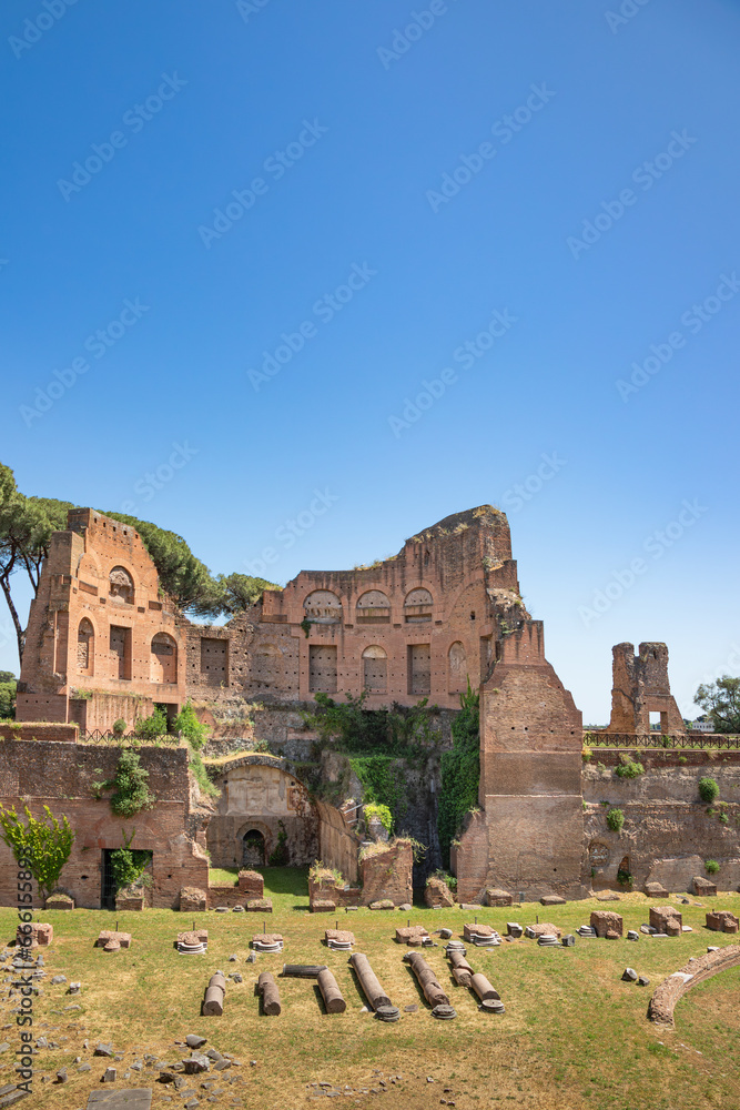 Historical Palatine Hill located in Rome, Lazio, Italy