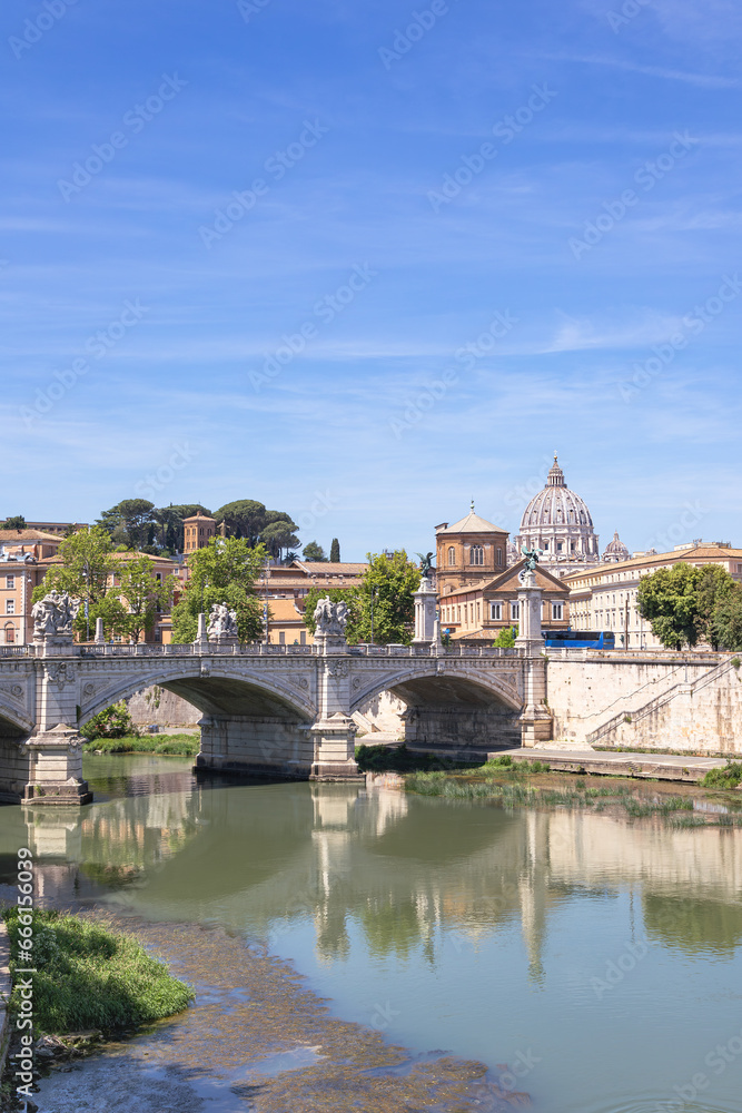Rome's Tiber River located in Lazio, Italy