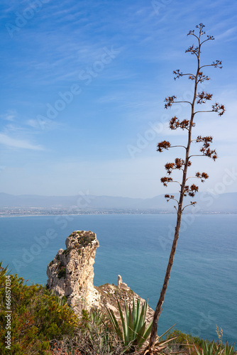 Amazing coastal views at Torre del Poetto near Cagliari, Sardinia, Italy