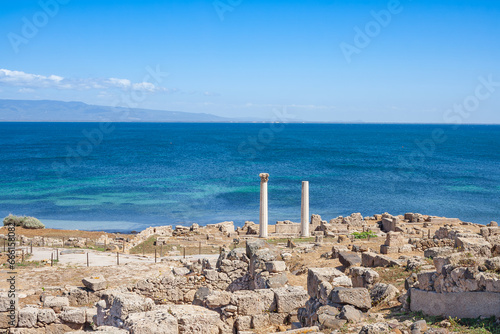 Coastal view of the ancient Tharros in Sardinia, Italy photo