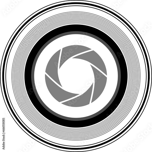 flat illustrations camera lenses in white background