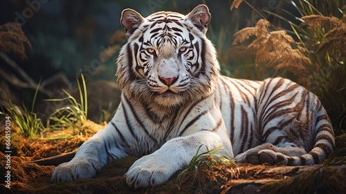 bengal white tiger. photo