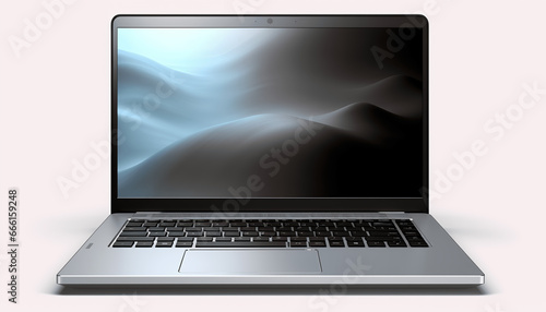 Modern business laptop on isolated white background
