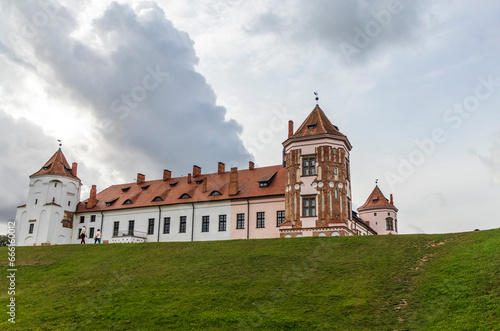 Mir, Belarus - 10.03.2023 -Shot of the Mir castle complex. Landmark