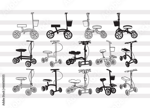 Knee Scooter SVG, Push Scooter Svg, Hitway Electric Scooter Svg, Kid Electric Scooter Svg, Scooter Bundle