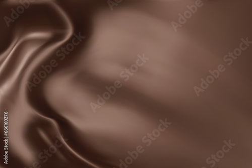 Close-up texture of Chocolate color silk. Dark brown fabric smooth texture surface background. Smooth elegant brown silk in Sepia toned. Texture, pattern, template. 3D vector illustration.