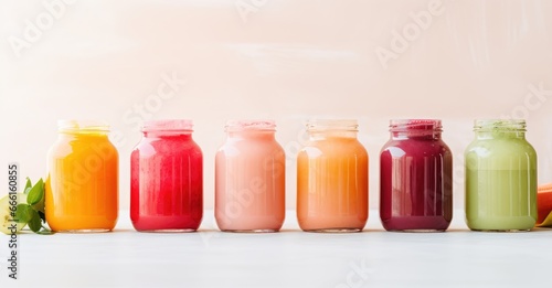 "Sip the Rainbow: Vibrant Images of Freshly Squeezed Juices" Generativ ai.