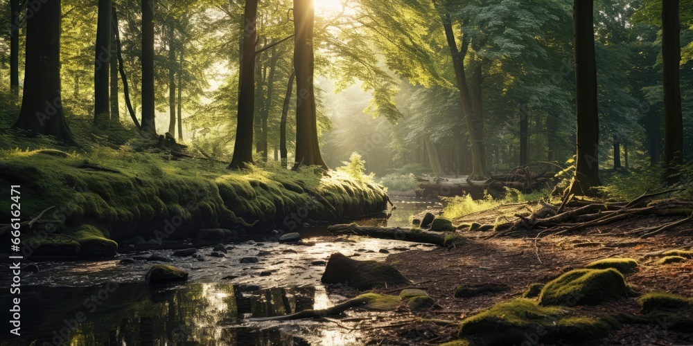 Fototapeta premium Woodland Symphony: Nature's Harmonies. Ai generated.