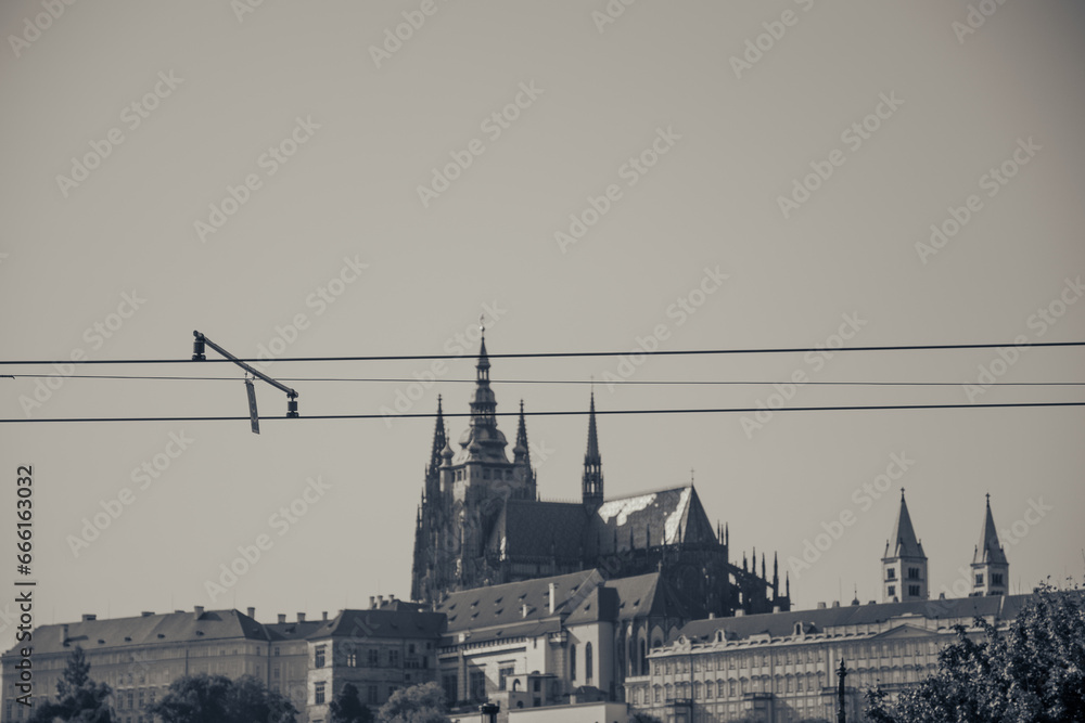Fototapeta premium Berlin, Prague, streets, street photography, light, summer, black and white, black and white photography