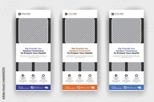 Modern medical agency Health care roll up standee banner template