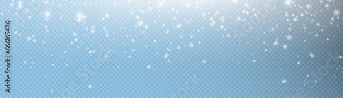 Christmas background overlay mid-air flying white snowflakes. Heavy snowfall on transparent vector background.	
