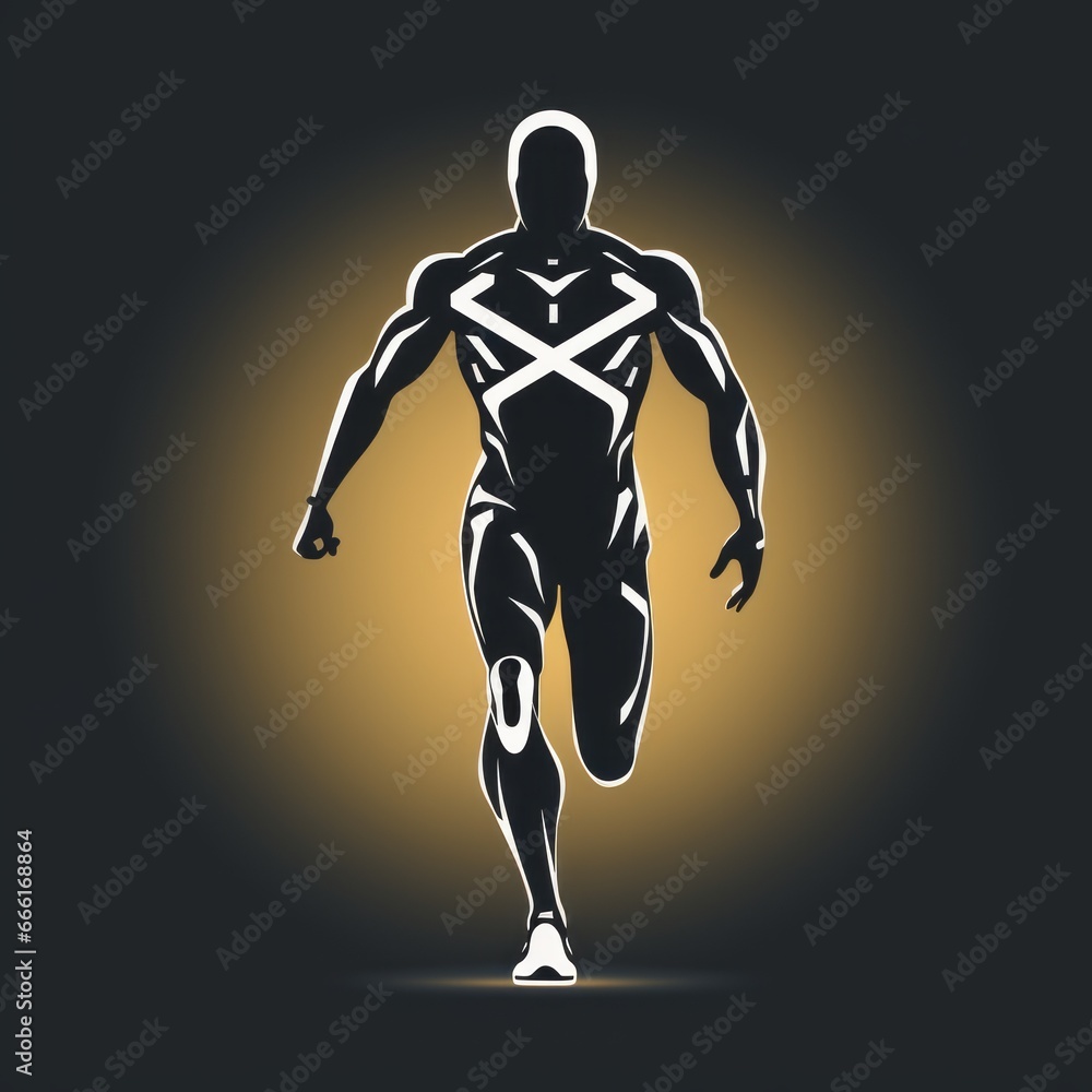 running athlete minimalistic icon