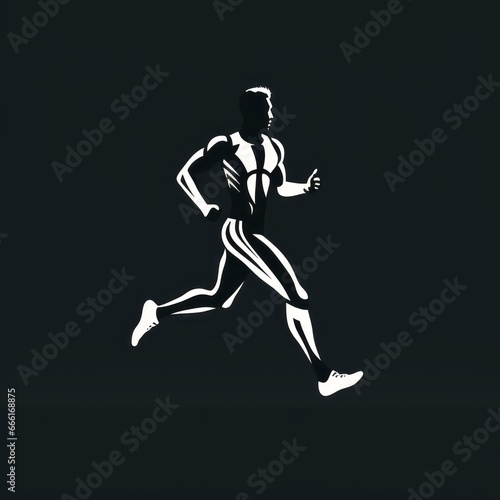 running athlete minimalistic icon © stasknop