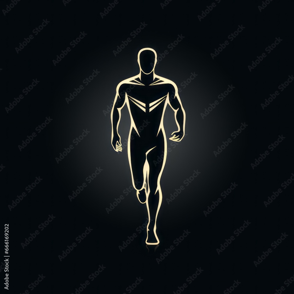minimalistic sports running icon minimalistic sports running icon