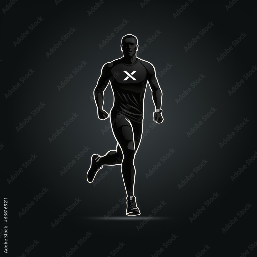 minimalistic sports running icon minimalistic sports running icon