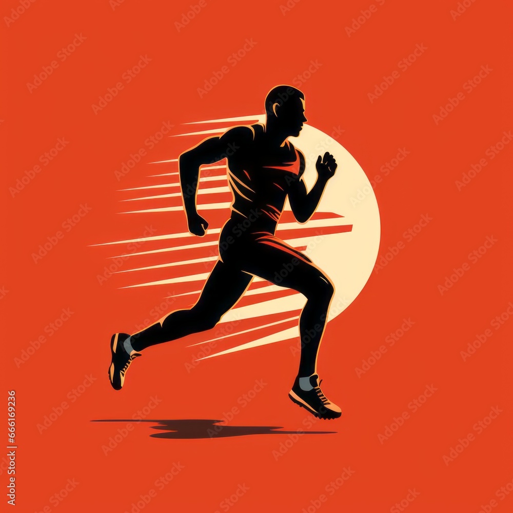 minimalistic sports running icon