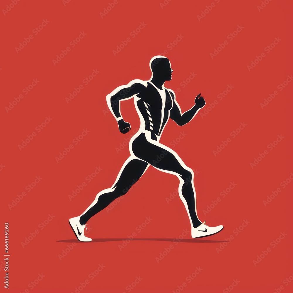 minimalistic sports running icon minimalistic sports running icon