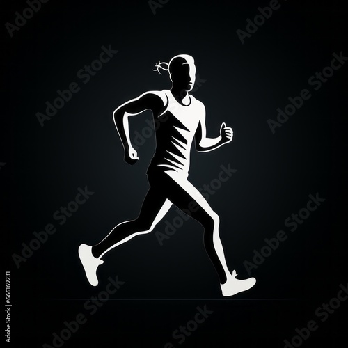 minimalistic sports running icon © stasknop