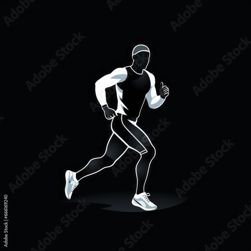 minimalistic sports running icon © stasknop